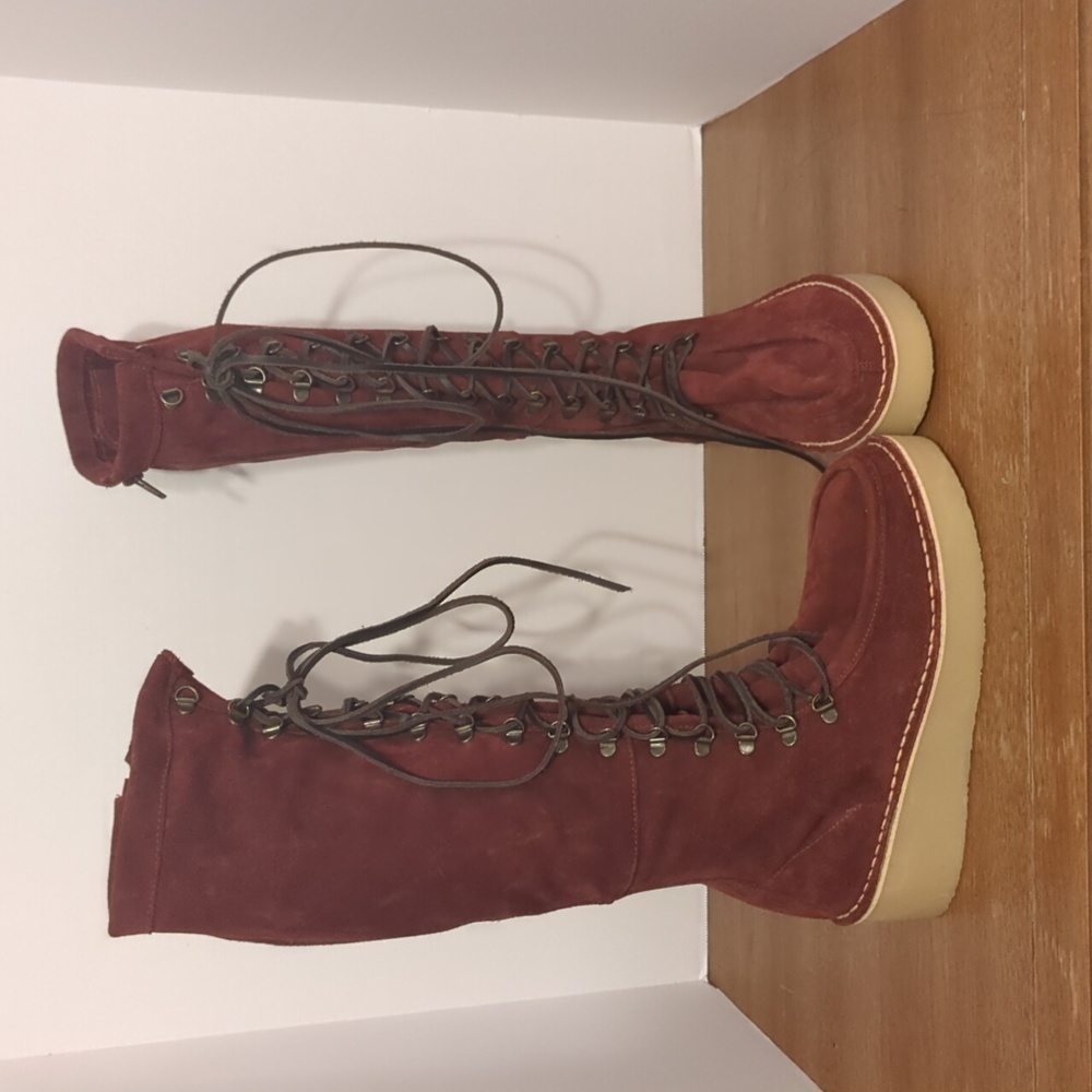 Free People Women's Lace-Up Suede Boots